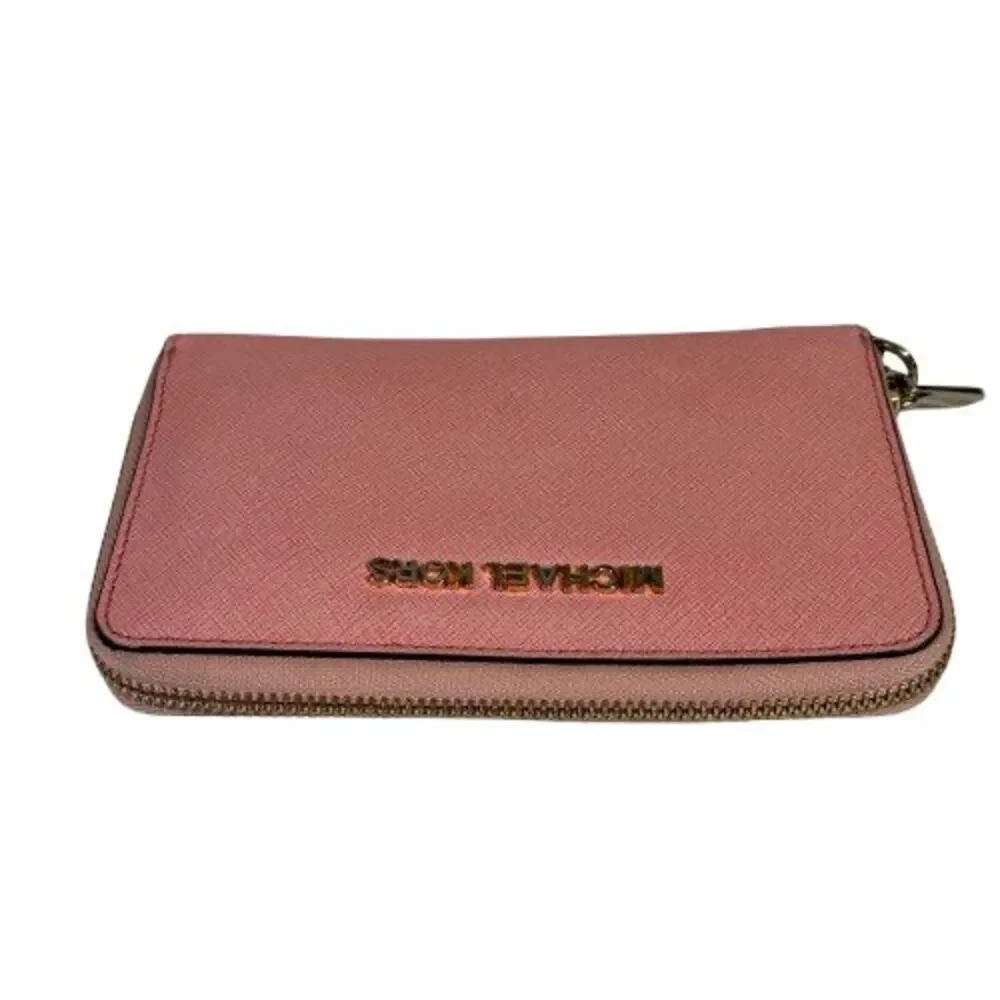 Michael Kors Jet Set Travel Rose Pink Zip Tech Phone Case Wallet Clutch